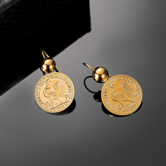 Boucles d’Oreilles "Monnaie Impériale" 2Pcs