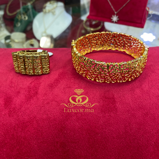 Parure Dorée “Feuilles d’Or” 2Pcs