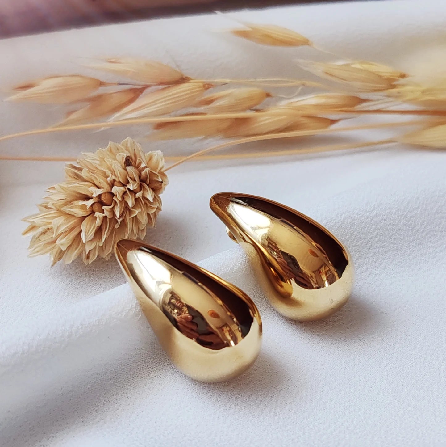 Boucles d'oreilles clip dorées 3Pcs