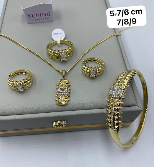 Ensemble de Bijoux XP Doré Torsadé