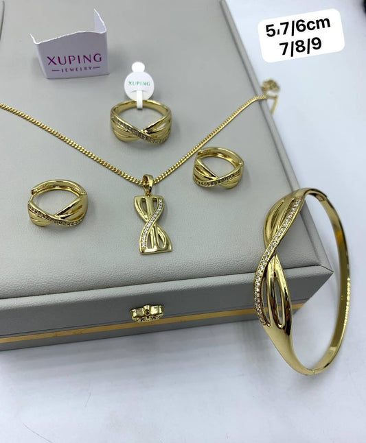 Ensemble de Bijoux XP Doré Torsadé